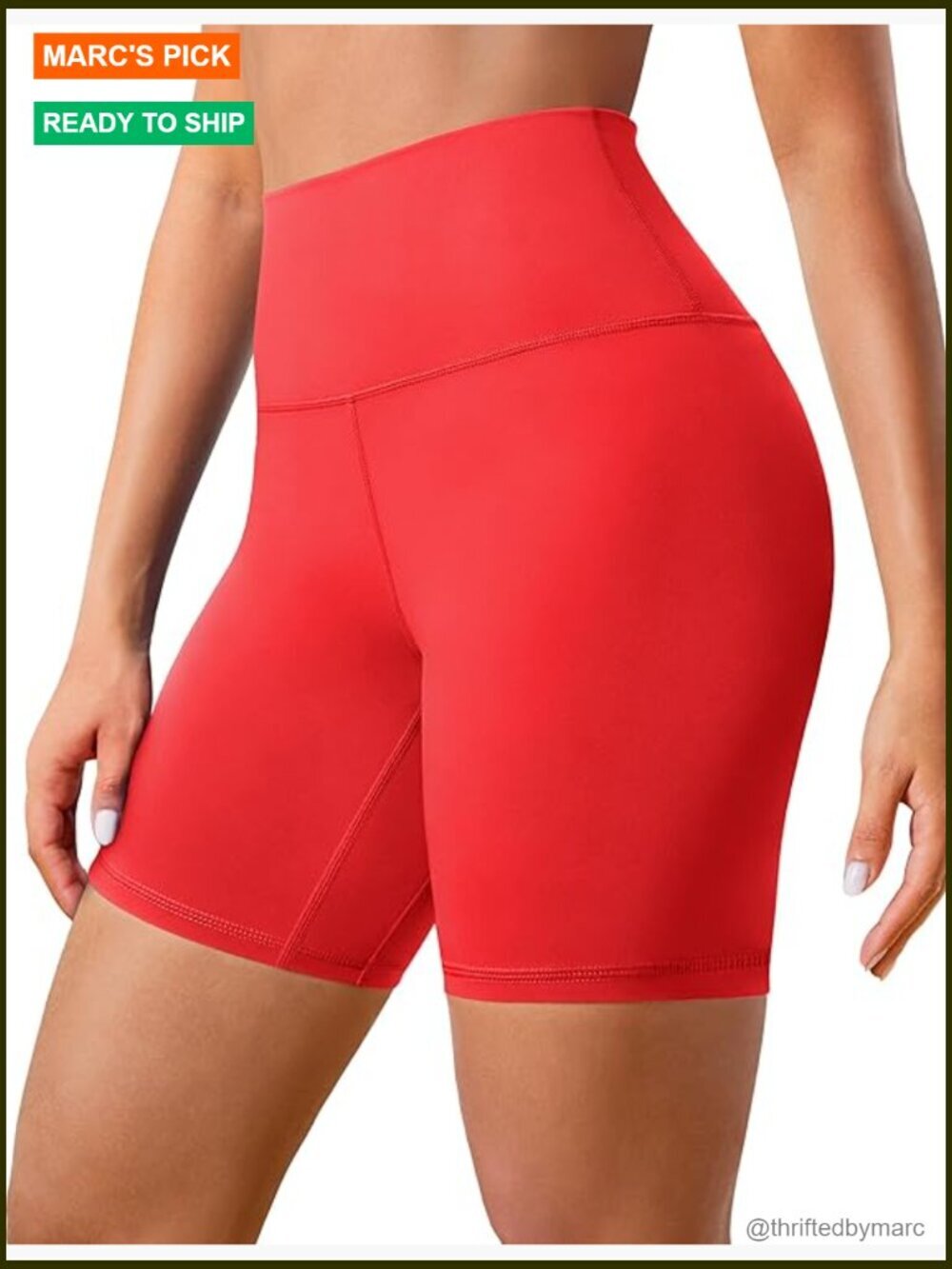 High Waisted 6" Biker Shorts - Soft Stretch Yoga Workout Athletic Running Shorts